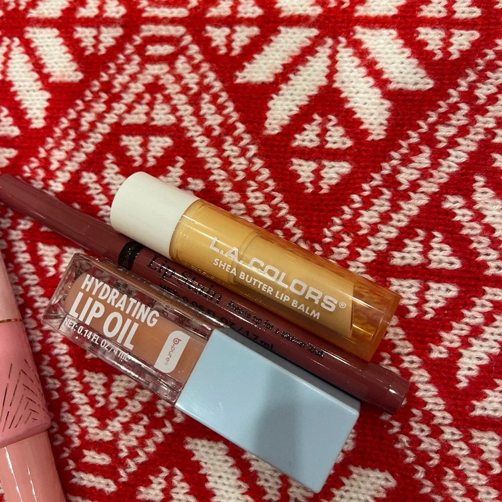 Marie Claire B Pure L.A. Colors Lip Liner Stain Liquid Blush Lip Oil Balm Bundle